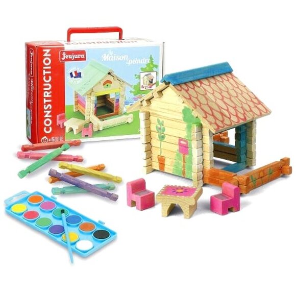 NWT Jeujura Wooden Building Set House to Paint - Picture 1 of 1